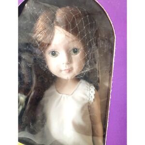 Vintage 1992 Craft Doll Katie Green Eyes Auburn long  pigtails   New/Old Stock